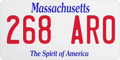 MA license plate 268AR0