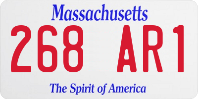 MA license plate 268AR1