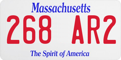 MA license plate 268AR2