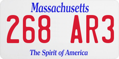 MA license plate 268AR3