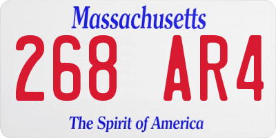 MA license plate 268AR4