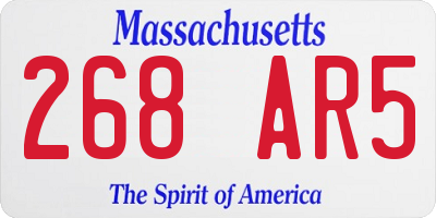 MA license plate 268AR5