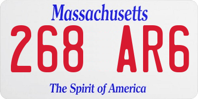 MA license plate 268AR6