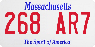 MA license plate 268AR7