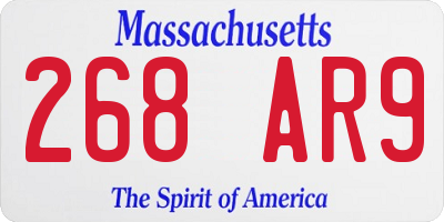 MA license plate 268AR9