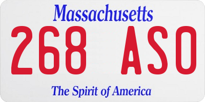 MA license plate 268AS0