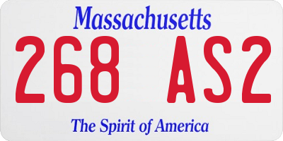 MA license plate 268AS2