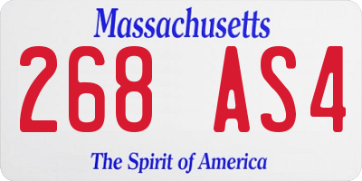 MA license plate 268AS4
