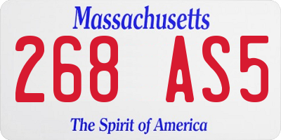 MA license plate 268AS5