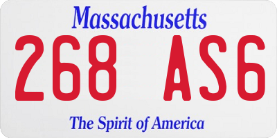 MA license plate 268AS6