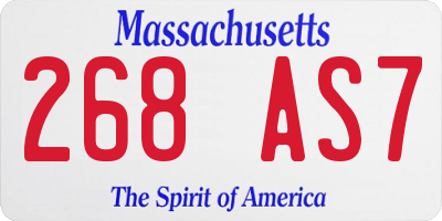 MA license plate 268AS7