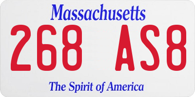 MA license plate 268AS8