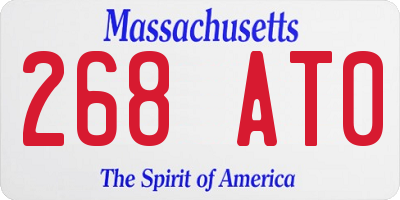 MA license plate 268AT0
