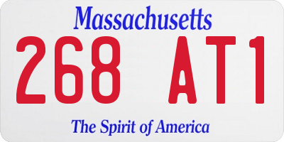 MA license plate 268AT1