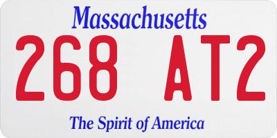 MA license plate 268AT2