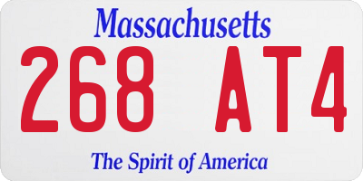 MA license plate 268AT4