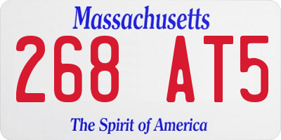 MA license plate 268AT5