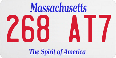MA license plate 268AT7