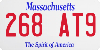 MA license plate 268AT9