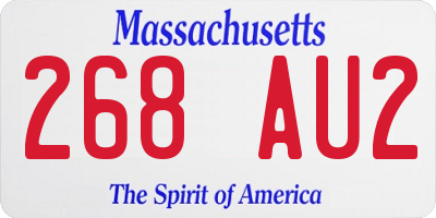 MA license plate 268AU2