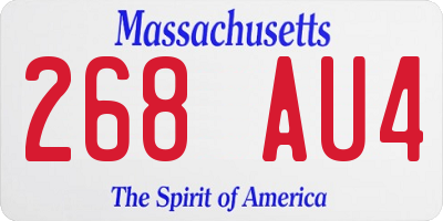 MA license plate 268AU4