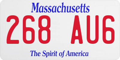 MA license plate 268AU6