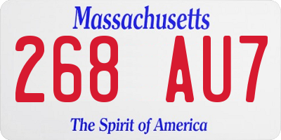 MA license plate 268AU7
