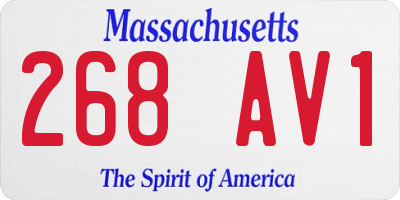 MA license plate 268AV1