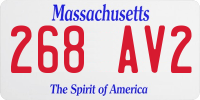 MA license plate 268AV2