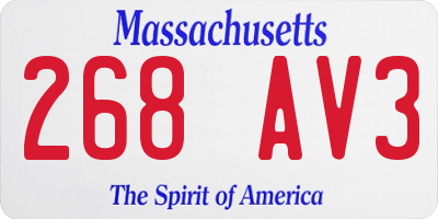 MA license plate 268AV3