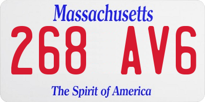MA license plate 268AV6