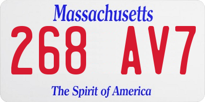 MA license plate 268AV7