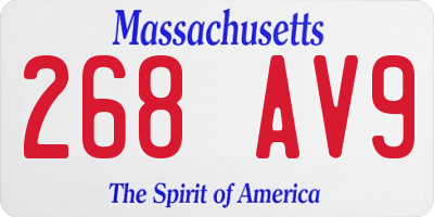 MA license plate 268AV9