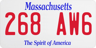 MA license plate 268AW6