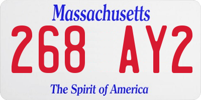 MA license plate 268AY2