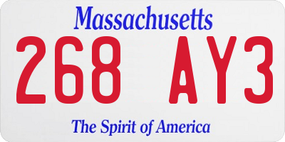 MA license plate 268AY3