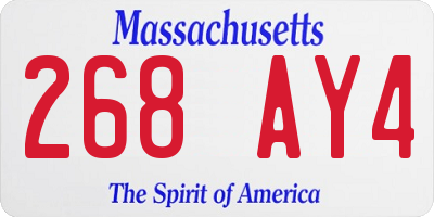 MA license plate 268AY4