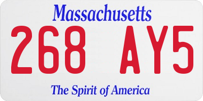 MA license plate 268AY5