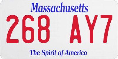 MA license plate 268AY7