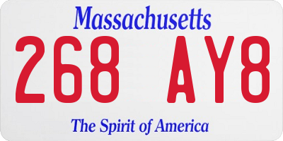 MA license plate 268AY8