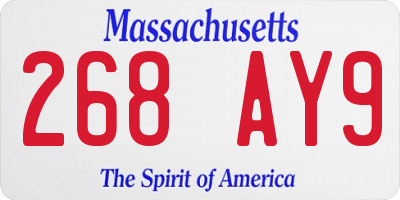 MA license plate 268AY9