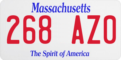 MA license plate 268AZ0