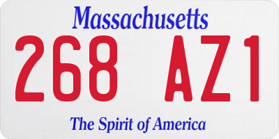 MA license plate 268AZ1