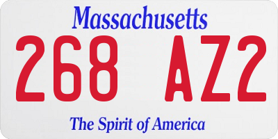 MA license plate 268AZ2