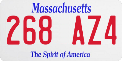 MA license plate 268AZ4