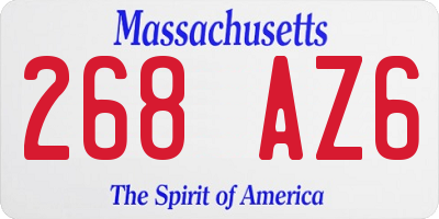 MA license plate 268AZ6