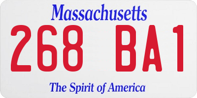 MA license plate 268BA1