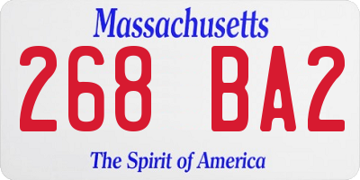 MA license plate 268BA2