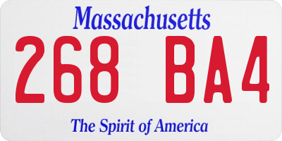 MA license plate 268BA4