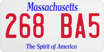 MA license plate 268BA5